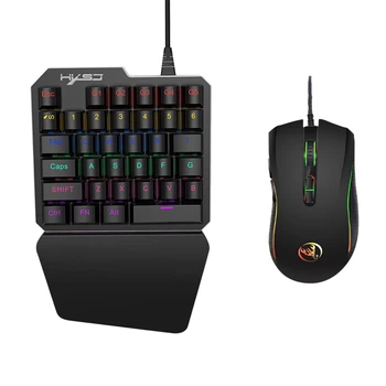 

J100+A869 Keyboard Mouse Set 35 Keys Mini Usb Wired 3200Dpi 7 Buttons Led Optical Gaming Keyboard Mouse Combos For Desktop Pc La