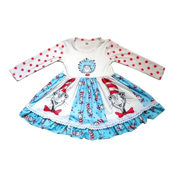 

Toddle baby girls spring summer long sleever twril dress ready to ship casual wear milk silk dress baby clothes