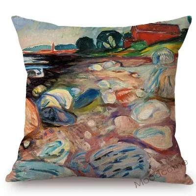 Edvard Munch норвежский живописец крик всемирно известный Картина маслом абстрактный галлри артистический диван льняная наволочка Автомобильная наволочка - Цвет: T372-20