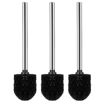 

WINOMO 3PCS Bathroom Toilet Cleaning Brush For Washing Toilet Brushes Stainless Steel Toilet Brush Black Cleaner For Hotel Home