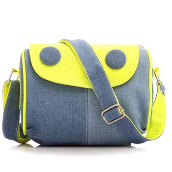 

Cute button Cover Bag New Preppy Retro Denim Girls Shoulder Bag Female Jeans Personalized Women's Handbag Cute Women Bag