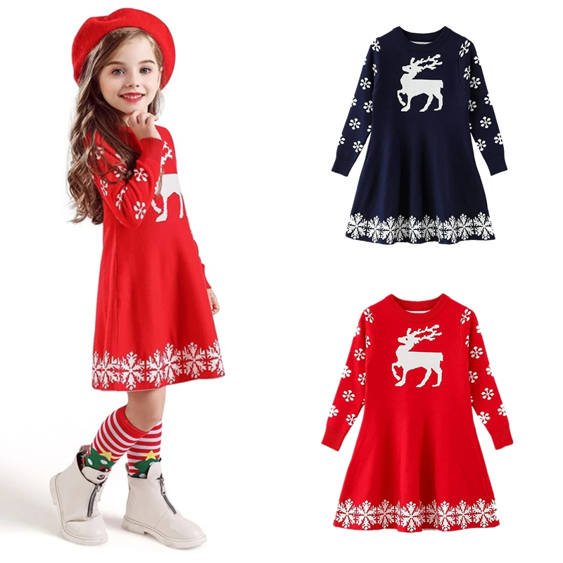 Г. Зимнее платье для девочек розовые платья с длинными рукавами и геометрическим узором для девочек, одежда пальто+ платье-пачка, свитер вязаная одежда, 2 шт