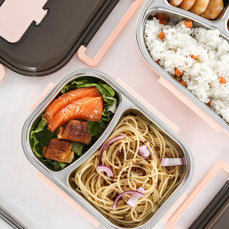 Ланч-бокс из нержавеющей стали флип-контейнеры для приготовления пищи для хранения мульти-сетки для студентов TUE88