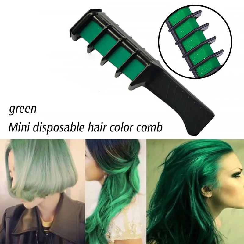 Смываемый временный краска для волос карандаш для волос Профессиональный 6-Цвет мини SalonDyeing инструмент Косплэй Цветные Волосы Стайлинг окрашивания Pigmen - Цвет: green