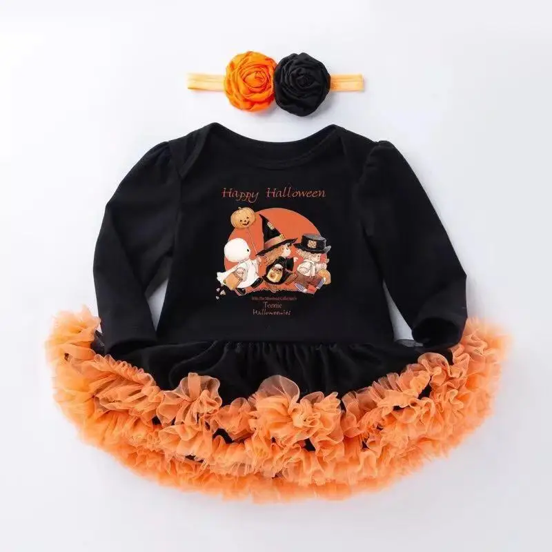 Baby Girl Romper tutu Dress Princess Cosplay Baby Clothing Sets Hallowmas Infant Toddler Party Costume Clothes - Цвет: Бежевый