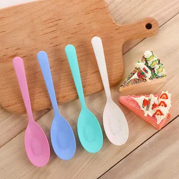 

1 Pcs Wheat Straw Spoon Portable Kitchen Gadgets High Quality Eco friendly Tableware Kitchen Restaurant Safety Baby Spoon