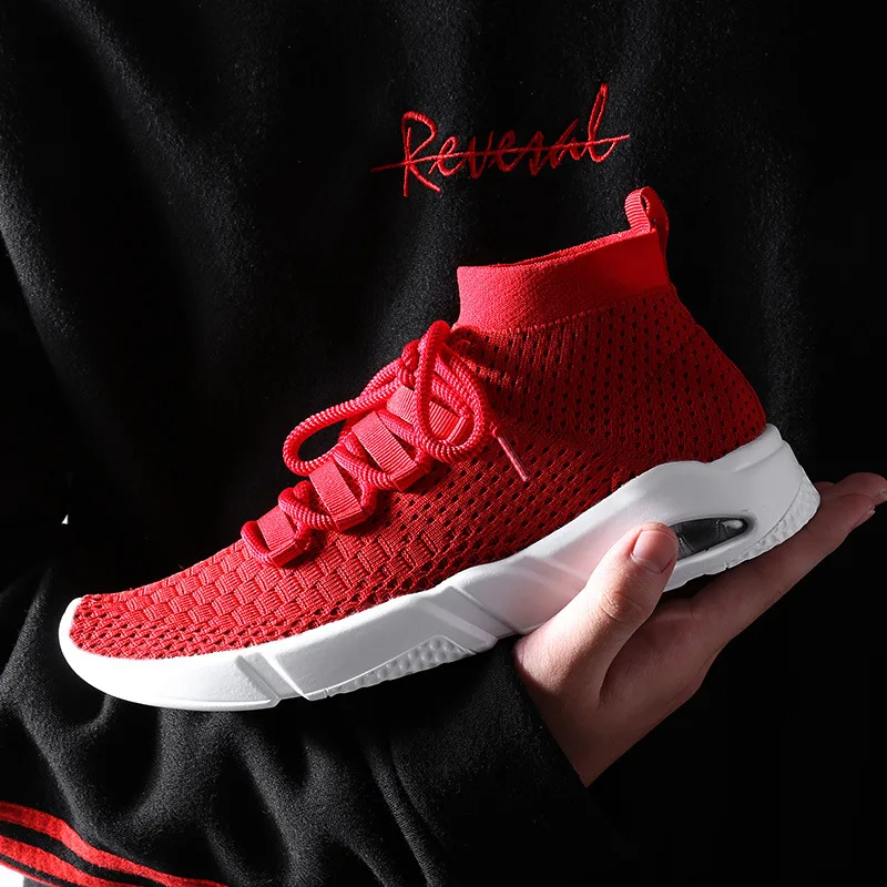 

2018 Spring AliExpress Hot Selling Breathable Fly Line Air Cushion wa zi xie Korean-style Fashion Large Size 46 Men's Trendy Sho