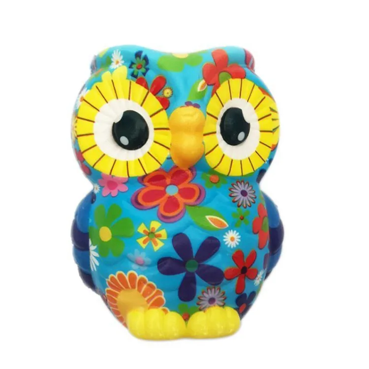 4 шт./компл. Мини Kawaii Сова антистресс игрушки дивотных, из мягкой PU искусственной кожи, игрушка для снятия стресса в медленно поднимающийся красочный подарок для девочек и украшением на высоком каблуке 11 см