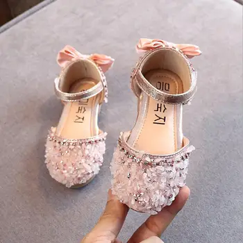 

Weddings girls sandals 2019 Crystal Princess Girls Party Shoes Summer Shiny Kids Shoes Beach Children Diamond Sandals