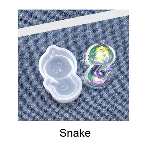 snake Popular1PC 12 Китайский Зодиак в форме жидкого кремния УФ смолы формы для изготовления ювелирных украшений серьги аксессуары для волос ювелирные изделия инструменты - Цвет: snake