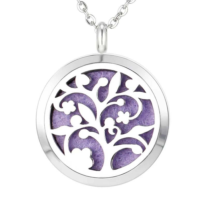 012 Essential Oil Diffuser Locket Pendant Necklace