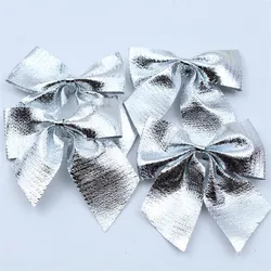 Festive Holiday Bow Ornaments Set - 12PCS Christmas Tree Decorations (Silver)