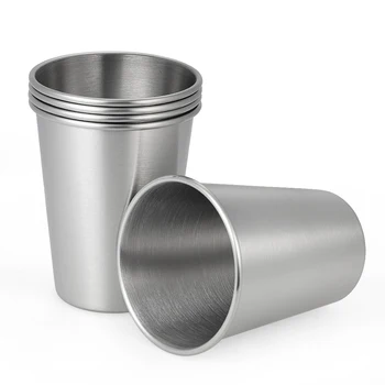 

5pcs/set Water Cup Good Quality 304 Stainless Steel Beer Wine Cup Unbreakable Adult and Kid's Drinking Cup Beer Pint Cups