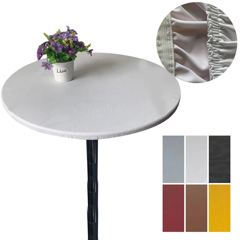 Table Cover Elactic Round Waterproof Oil-proof Kitchen Dinner Wedding Hotel Birthday