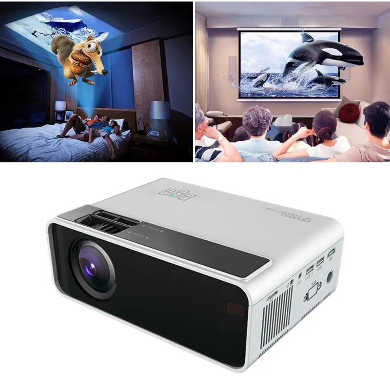 1080P HD мультимедийный проектор с одинаковой частотой 2400 люмен AV VGA USB SD HDMI домашний кинотеатр 3D видео портативный мини проектор