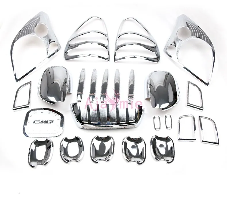 Package 29pcs Для Toyota Land Cruiser Prado FJ120 хром автомобильный Стайлинг номерной знак рамка зеркальная ручка крышка света 2003-2009 аксессуары - Цвет: Package 29pcs