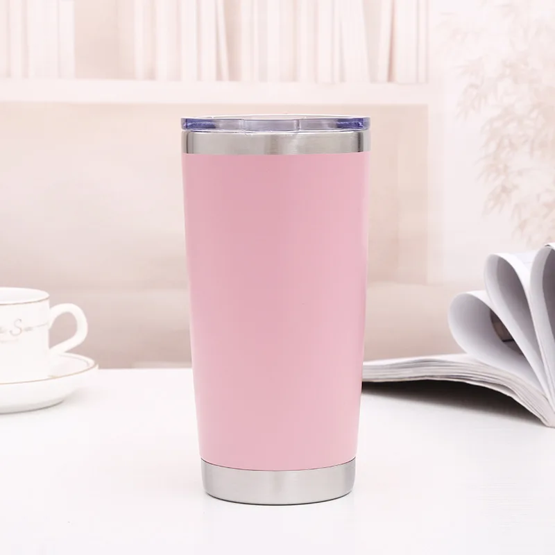 pink6 5 шт./партия монограмма с двойными стенками из нержавеющей стали 20 унций 30 унций чашка дорожная Автомобильная кружка изолированная термос для кофе пивные чашки сохраняет тепло - Цвет: pink6
