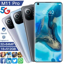Teléfono Inteligente M11 Pro, 7,3 pulgadas, 16 + 512G, Android, 32MP + 64MP, Batería grande de iones de litio de 6800Mah, versión Global, Galaxy
