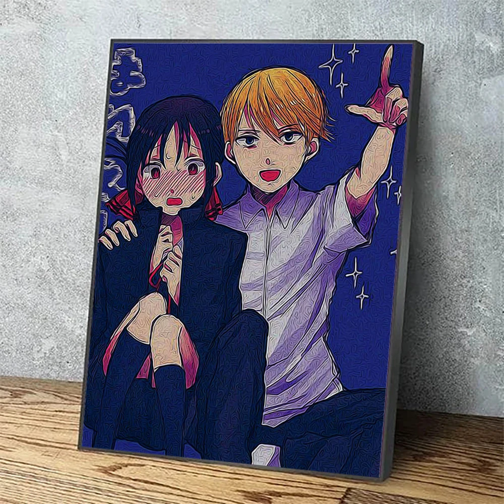 Модульная Картина на холсте японское аниме пара милые картины для домашнего