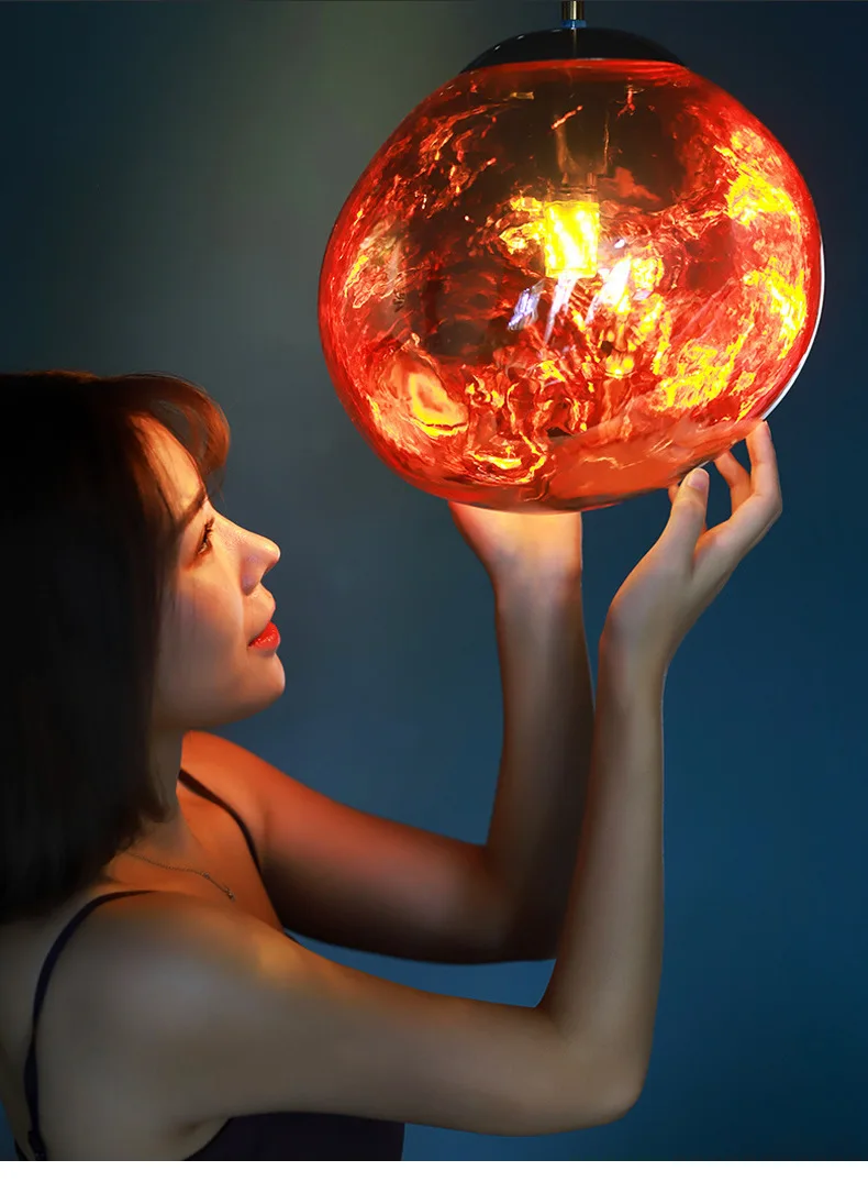 

Modern Copper/sliver/gold Glass Ball Lampshade Inside Mirror Pendant Light E27 Bulb Led Indoor Home Living Room Pendant Lamp