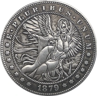 Хобо никель 1879 монета доллара США Моргана копия Тип 153|Безвалютные монеты| |