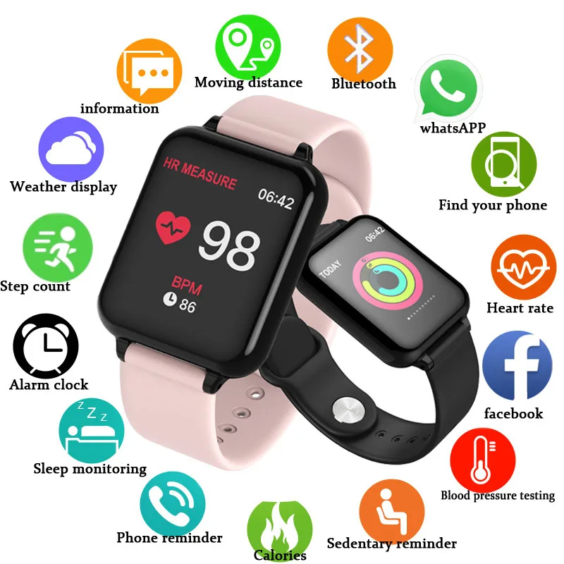 B57 Смарт-часы Водонепроницаемый монитор сердечного ритма крови Давление