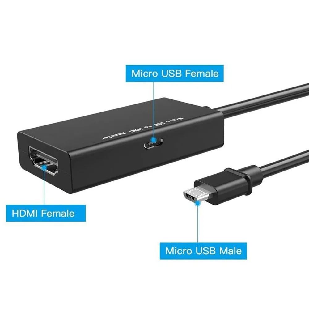 Micro USB 2,0 MHL к HDMI HDTV Кабель-адаптер кабель-переходник для мужчин и женщин HD 1080P для Android samsung htc LG HDMI конвертер