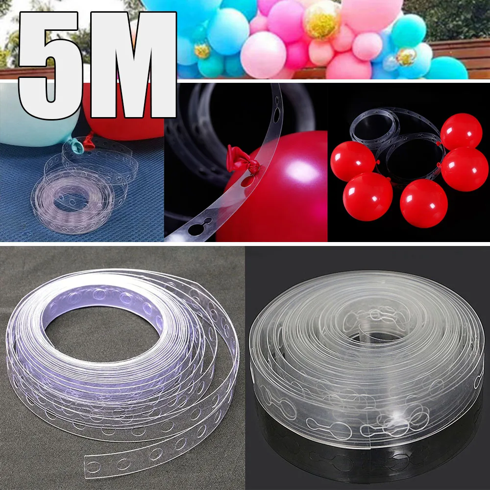 

New 5M 16Ft Balloon Decorating Strip Balloon Arch Chain Link with Precut Holes
