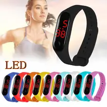 Часы с светодиодный Сенсор для Электронные спортивные для Для мужчин Для женщин с Ремешок для tpu; студенческая мода любовника спортивные подарок цифровые наручные часы