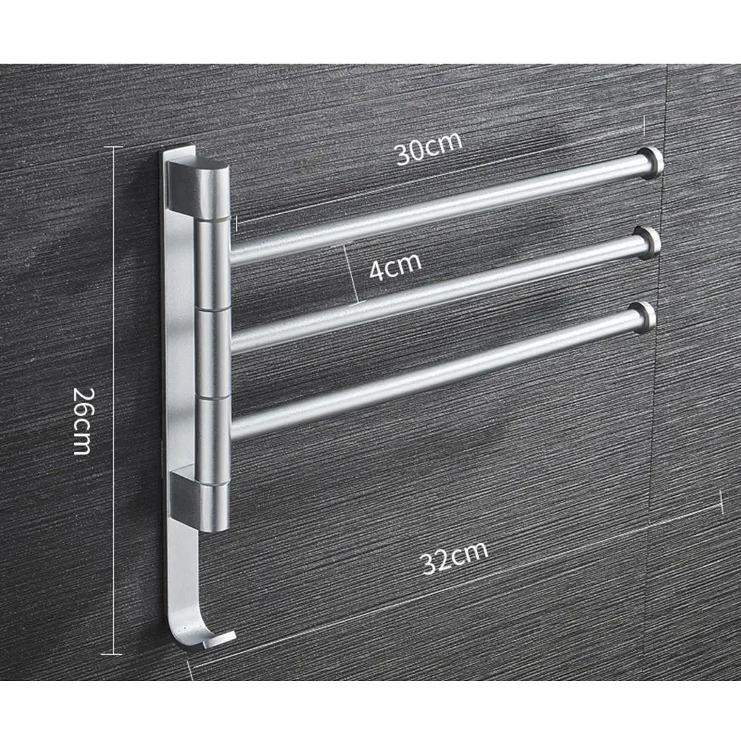 bright three rods Домашнее полотенце стойка вращающаяся аксессуары для ванной комнаты не нужен матовый, черный, яркий удар - Цвет: bright three rods