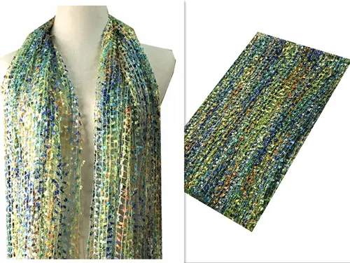 2yards scarf No.3 Последние африканские Gree& органза цвета фуксии чистая ткань бисером и стразы нигерийские кружевные ткани для свадебной вечеринки Швейные KRL-6867 - Цвет: 2yards scarf No.3