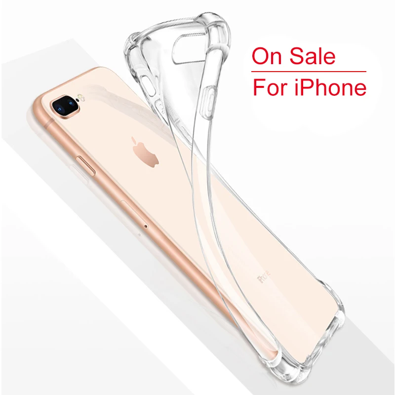 

Anti-Drop Clear Soft Silicone Phone Case For iPhone XS MAX XR 7 8 Plus Transparent Shockproof TPU Cover For iPhone 5 5s 6 6s