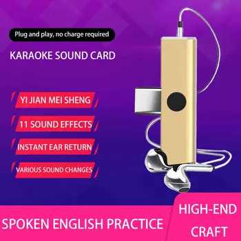 

Plug And Play Type C Phone External Microphone Mini Audio Sound Card Stereo Live Broadcast Outdoor Adapter Singing Portabe