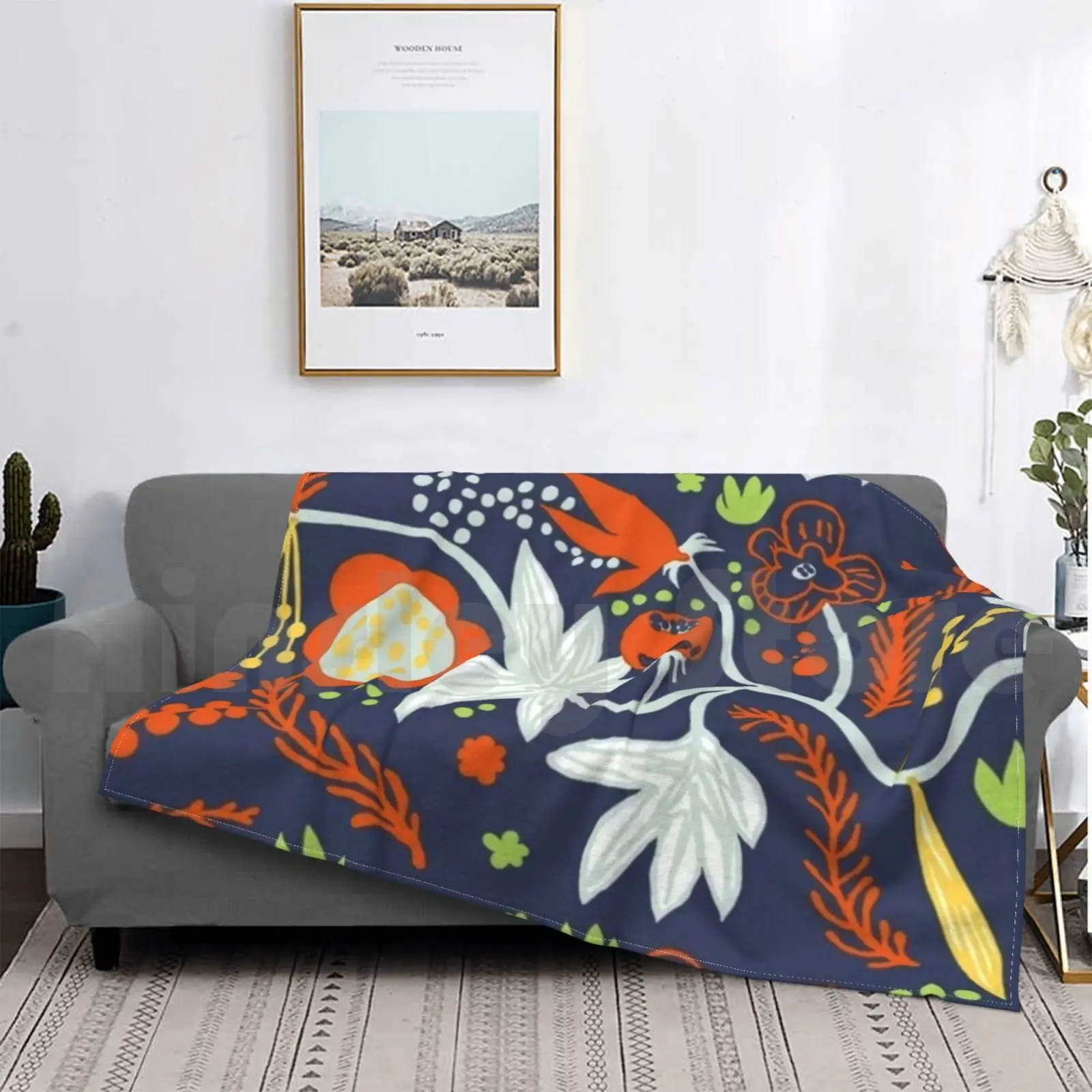 Scandinave Floral Design Coperta Moda Personalizzata Lokki Bianco Scandinavo Scandi Svezia Svedese