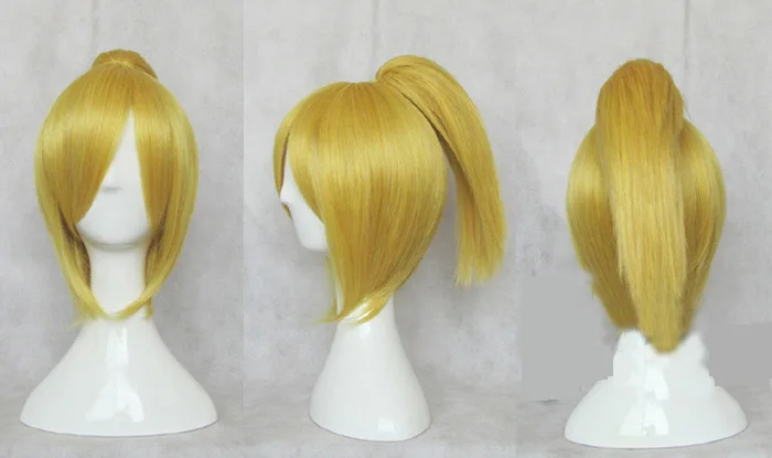 

TouHou Project Flandre Scarlet Cosplay Wigs High-temperature Fiber Synthetic Hair Golden Long Hair With Ponytails+ free wig net