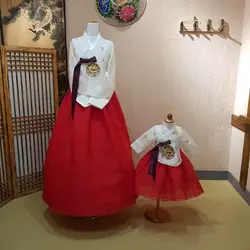 Индивидуальные корейские импортные ткани мать и дочь Тан и ханбок день рождения банкет
