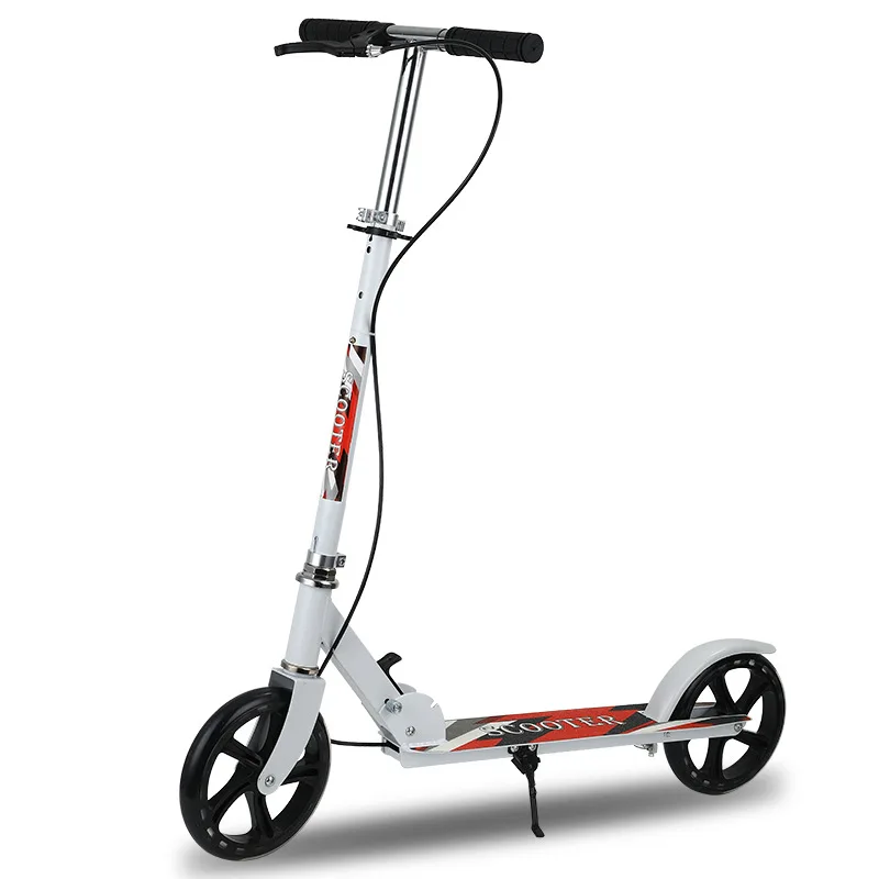 Adult Handbrake Scooter Children and Teenagers Work Bull Wheel Two-Wheel Foldable City Campus Scooter