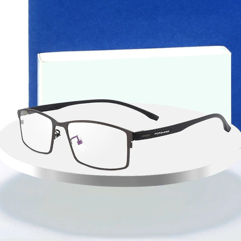 

Fashion Alloy Frame Glasses Casual Simple Male Business Style Full Rim Spectacles with Spring Hinges