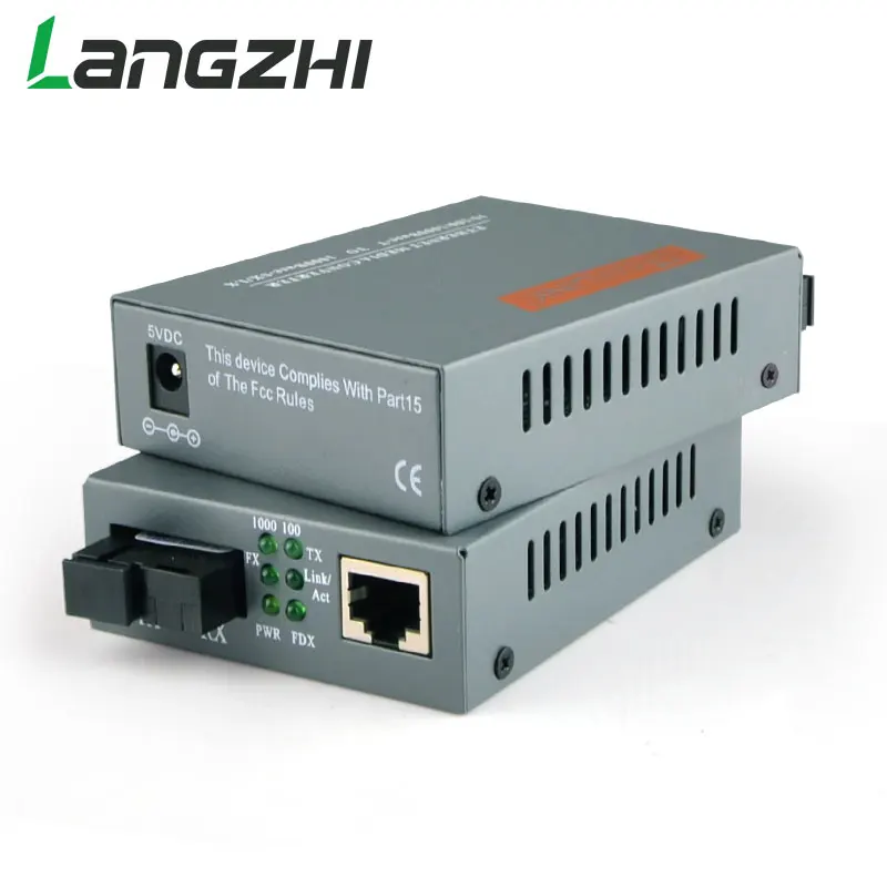 LANGZHI 1 пара HTB GS 03 A/B гигабитный волоконно оптический медиаконвертер одномодовый