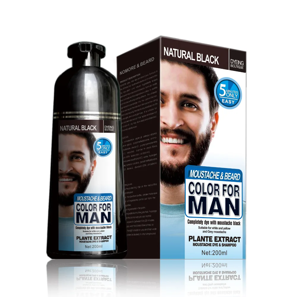 Mokeru shampoo preto para homens, tintura de