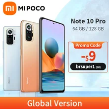 In Stock Global Version Xiaomi Redmi Note 10 Pro 6GB 64GB / 6GB 128GB Smartphone 108MP Quad Camera Snapdragon 732G 120Hz AMOLED