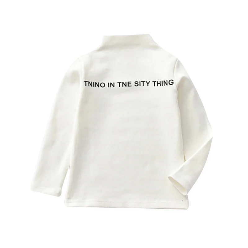 Winter New Baby Girls Letters Print T-shirt Bottoming T Shirt Cotton Children Long-sleeve T-shirt Kids Clothes - Цвет: W