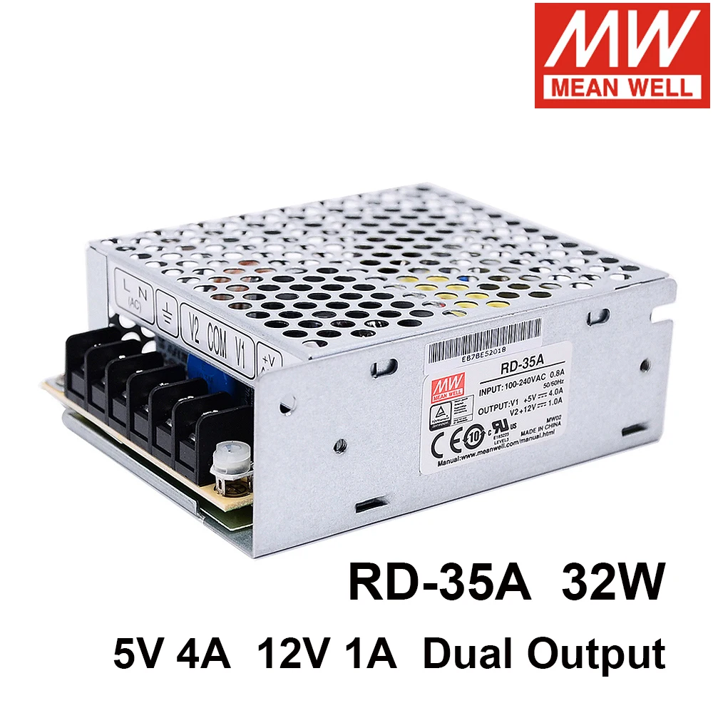 Тайваньская компания MEAN WELL 32W AC/DC двойной выходной импульсный источник питания 5V