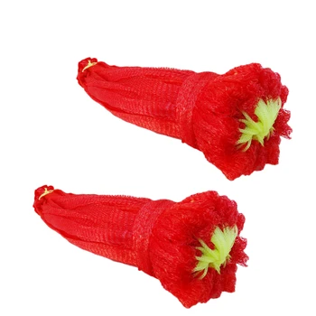 

100 PCS Reusable Red Gardening Net Plastic Mesh Bags of Fruit String Bag Fruit Growth Mesh Bag Length 45 cm