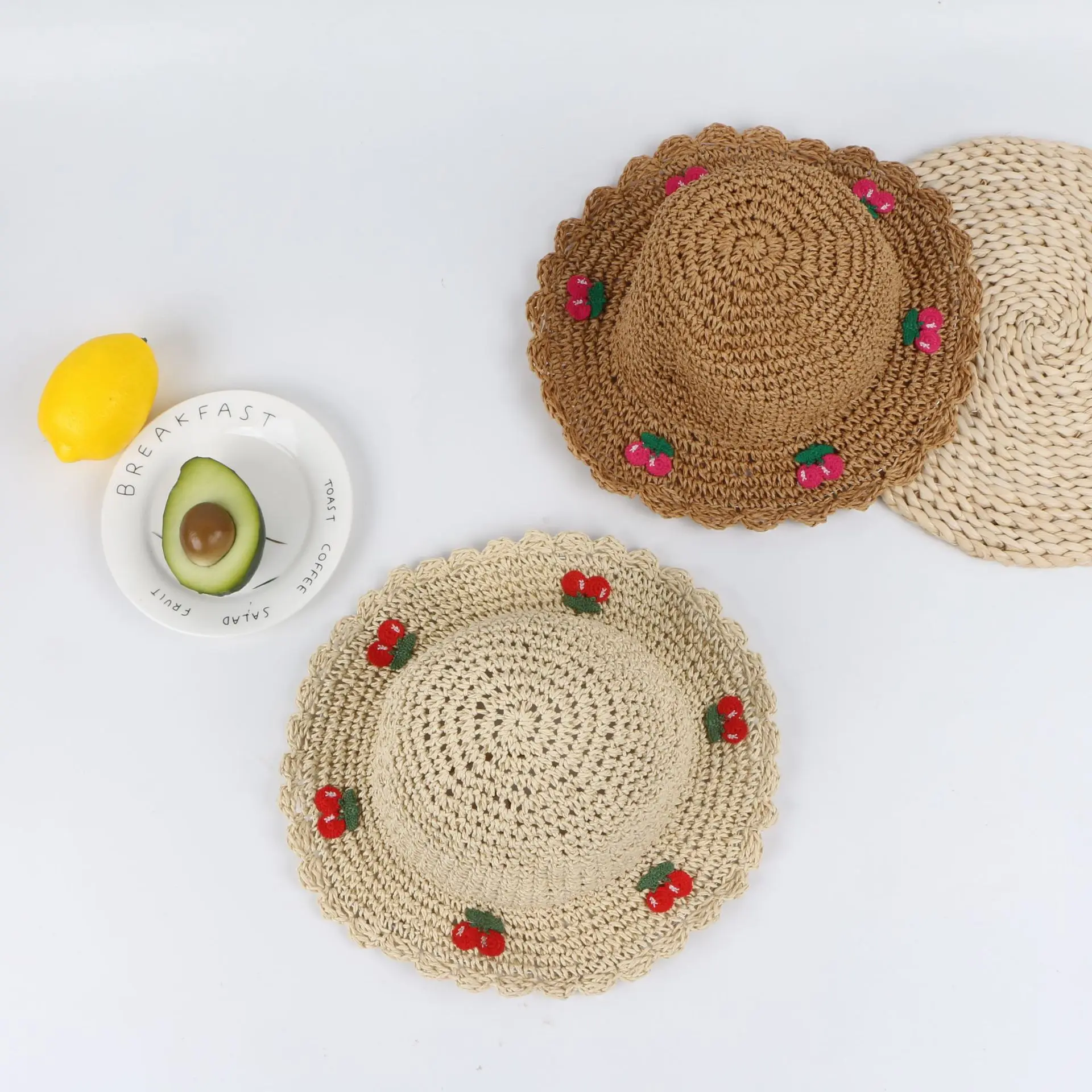 Детская шляпа Солнцезащитная пляжная принцессы соломенная для девочек ручная