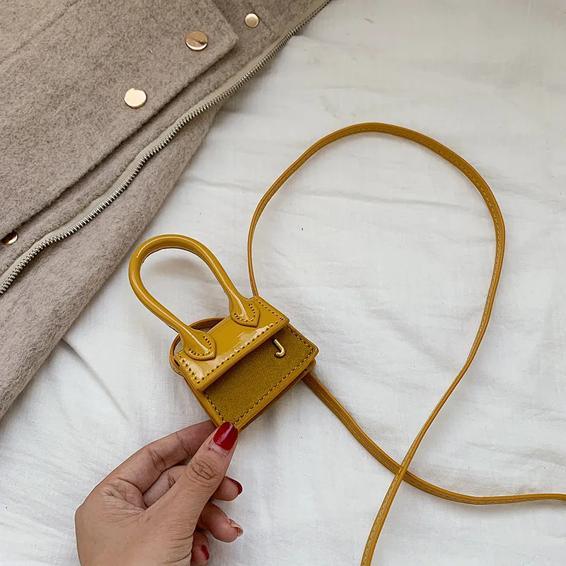 Mini Suede yellow Женская мини-сумка-тоут, новинка, крокодиловый узор, флип-сумка через плечо, женская простая сумка на плечо, маленькая квадратная женская сумка - Цвет: Mini Suede yellow