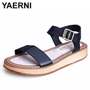 

YAERNI Wedges platform women sandals summer ladies Flat shoes woman rocking casual comfort woman Beach shoes large size 43 Shoes