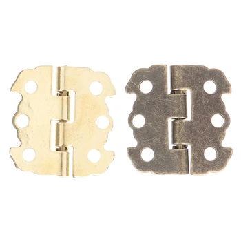 

10pcs Mini Door Hinges Gold Silver Bronze Cabinet Drawer Jewellery Box Decorate Hinge For Furniture Hardware