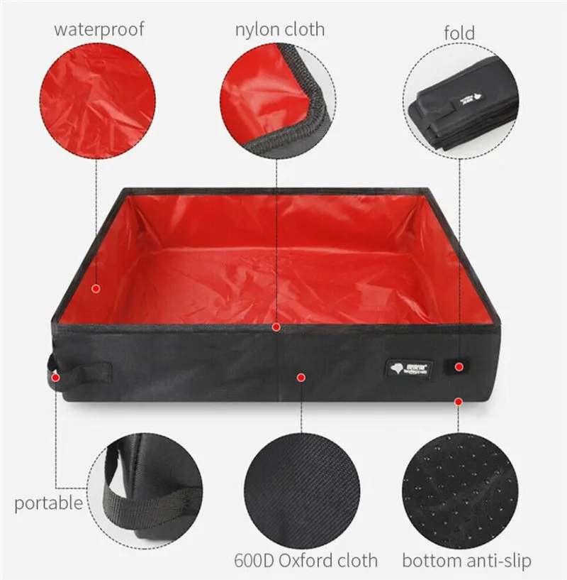 Pet Cat Litter Box Folding Pet Litter Pan Waterproof Outdoor Foldable Cat Litter Box Portable Travel Toilet Seat Doghouse Catmat