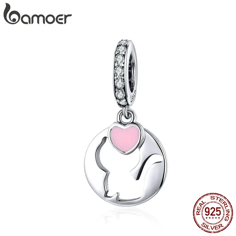 Подвеска BAMOER для кошек подвеска из серебра и 925 пробы ажурная животных женщин